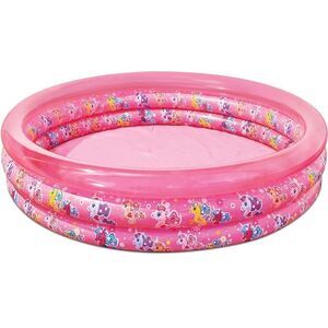 Play Day Kids Round Inflatable 3 Ring Kiddie Outdoor Pool Pink Pony Unicorn New